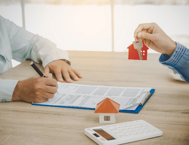 Property sale transaction taking place